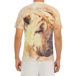 Shar Pei Portrait Print Men's Short Sleeve Rash Guard