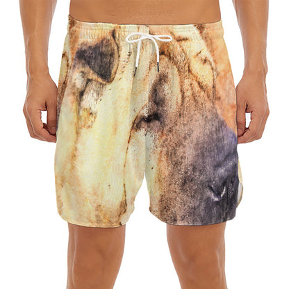 Shar Pei Portrait Print Men's Split Running Shorts