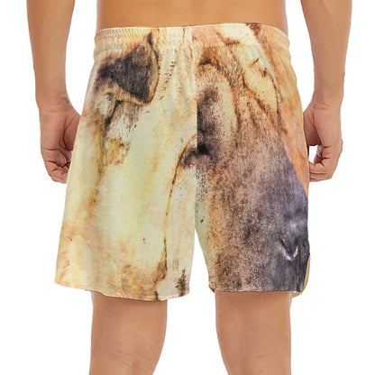 Shar Pei Portrait Print Men's Split Running Shorts