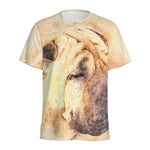 Shar Pei Portrait Print Men's Sports T-Shirt