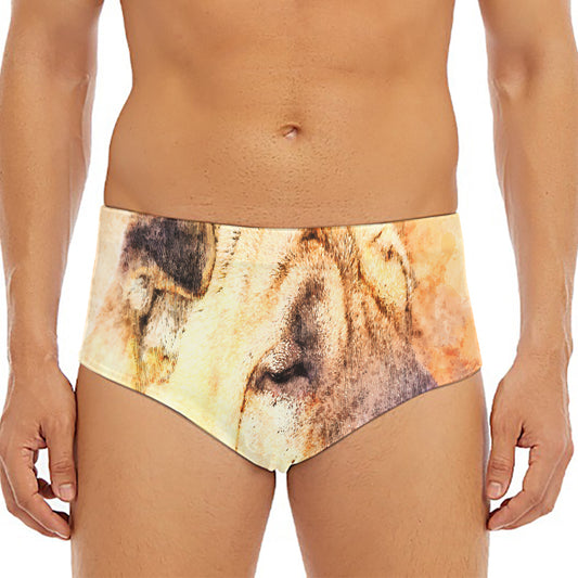 Shar Pei Portrait Print Men's Triangle Swim Briefs