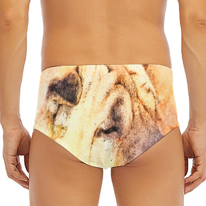 Shar Pei Portrait Print Men's Triangle Swim Briefs