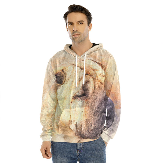 Shar Pei Portrait Print Men's Velvet Pullover Hoodie