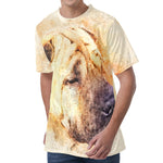 Shar Pei Portrait Print Men's Velvet T-Shirt