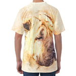 Shar Pei Portrait Print Men's Velvet T-Shirt