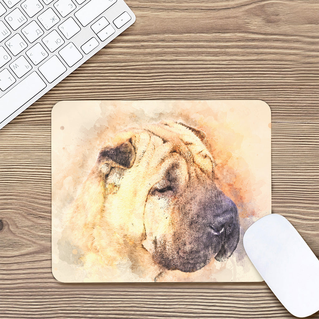 Shar Pei Portrait Print Mouse Pad