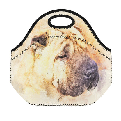 Shar Pei Portrait Print Neoprene Lunch Bag