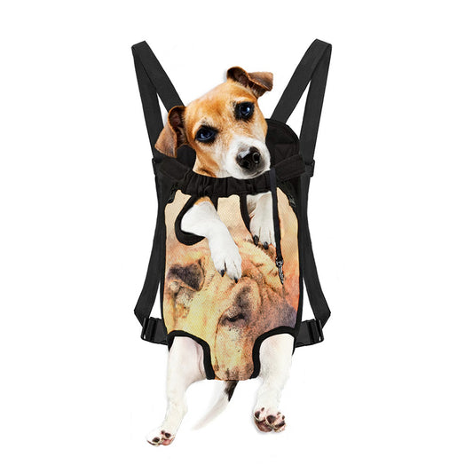 Shar Pei Portrait Print Pet Carrier Backpack