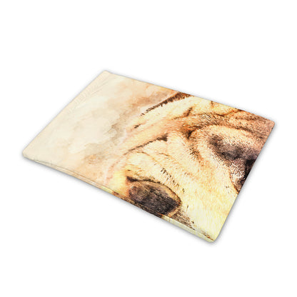 Shar Pei Portrait Print Pet Cooling Mat Cover