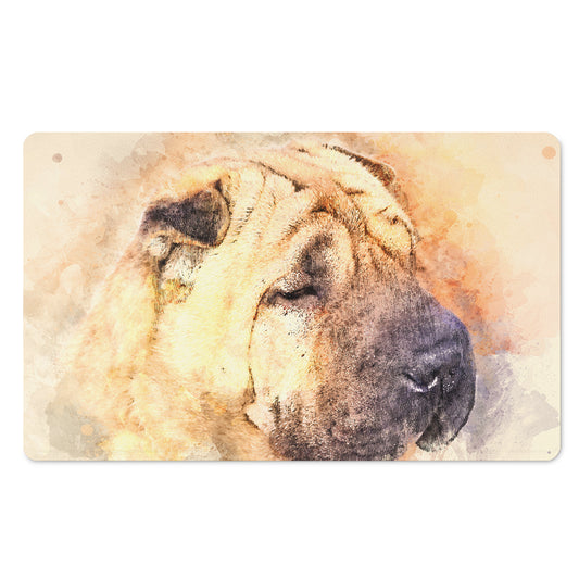 Shar Pei Portrait Print Polyester Doormat