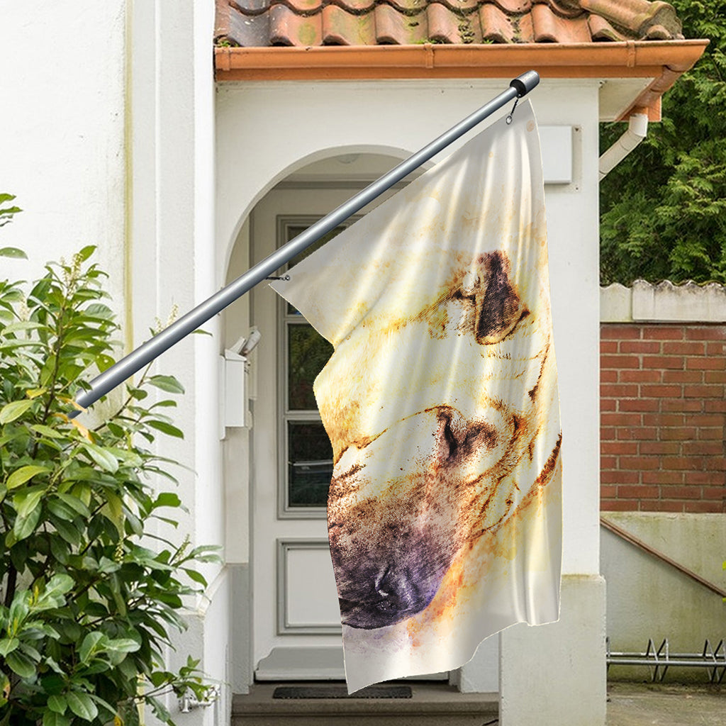 Shar Pei Portrait Print Polyester Flag