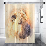 Shar Pei Portrait Print Premium Shower Curtain