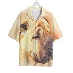 Shar Pei Portrait Print Rayon Hawaiian Shirt