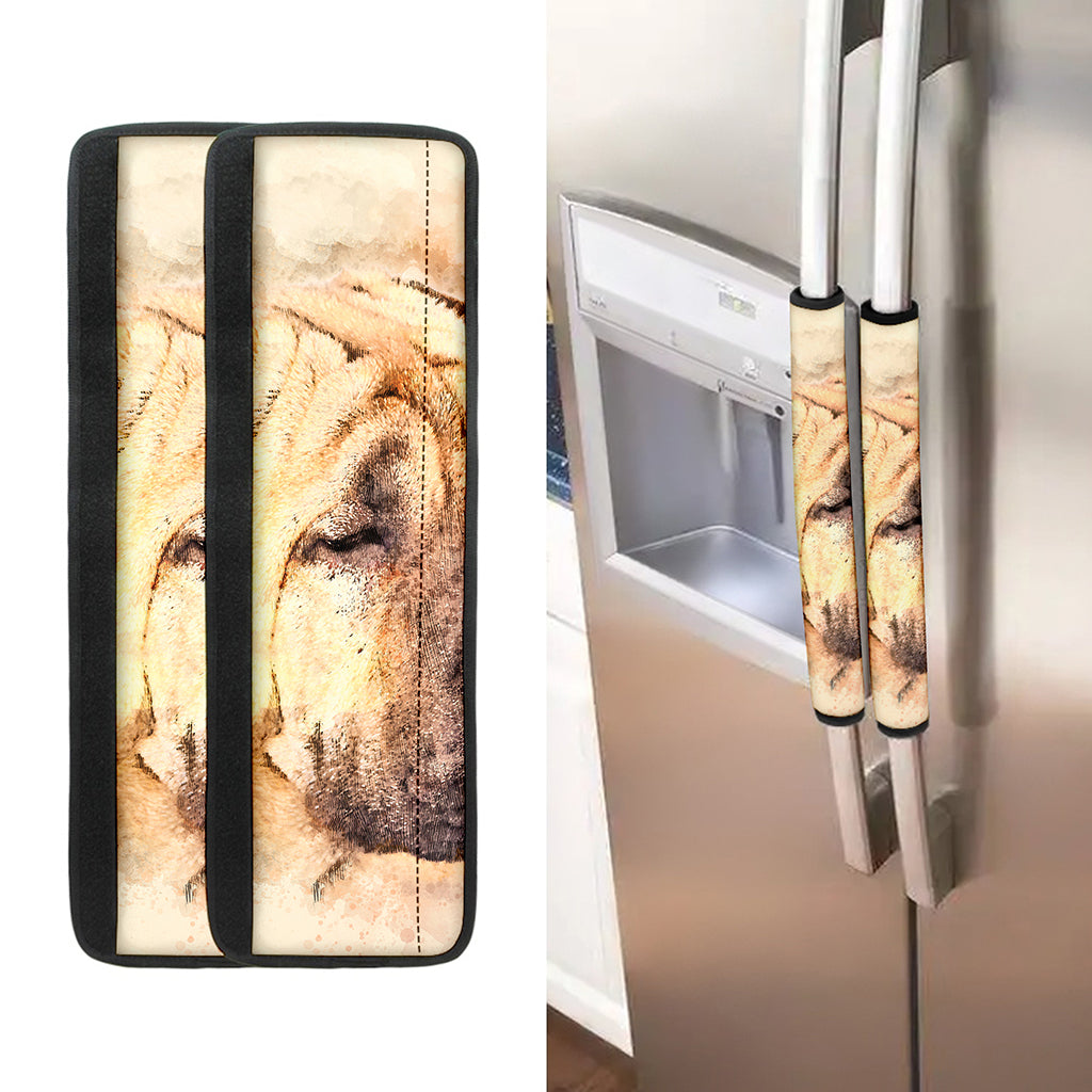 Shar Pei Portrait Print Refrigerator Handle Covers