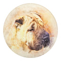 Shar Pei Portrait Print Round Blanket