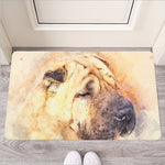Shar Pei Portrait Print Rubber Doormat