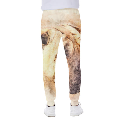 Shar Pei Portrait Print Scuba Joggers