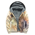 Shar Pei Portrait Print Sherpa Lined Zip Up Hoodie