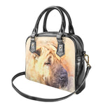 Shar Pei Portrait Print Shoulder Handbag