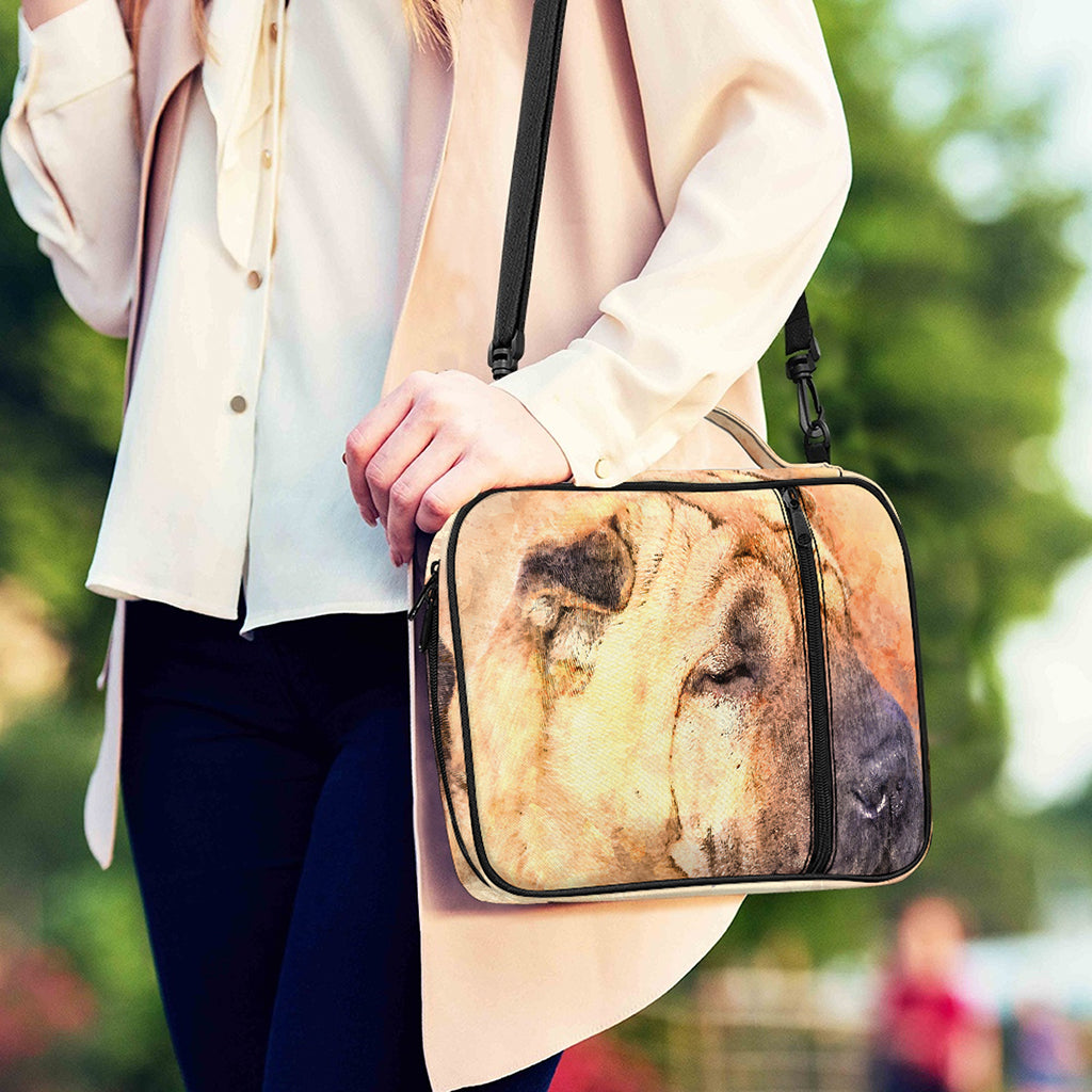 Shar Pei Portrait Print Shoulder Strap Bible Bag