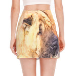Shar Pei Portrait Print Side Slit Mini Skirt