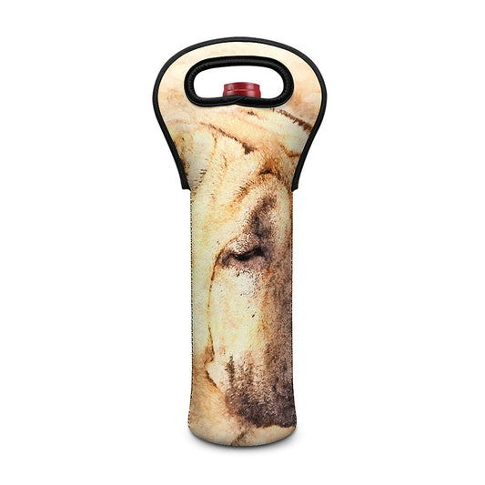 Shar Pei Portrait Print Single Neoprene Wine Tote