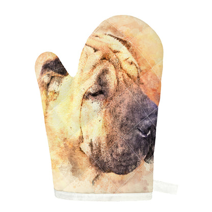 Shar Pei Portrait Print Single Oven Mitt