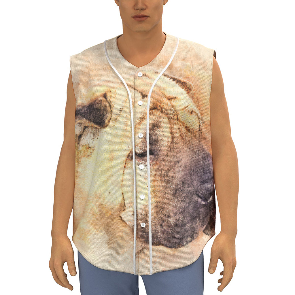 Shar Pei Portrait Print Sleeveless Baseball Jersey