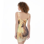 Shar Pei Portrait Print Sleeveless Bodycon Dress