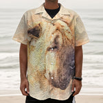 Shar Pei Portrait Print Textured Short Sleeve Shirt