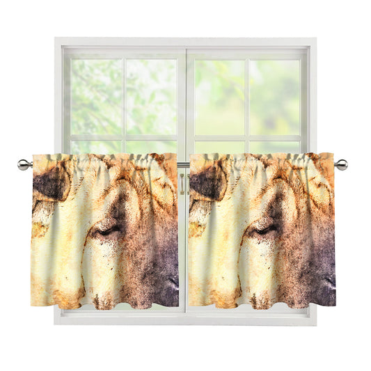 Shar Pei Portrait Print Tier Curtains