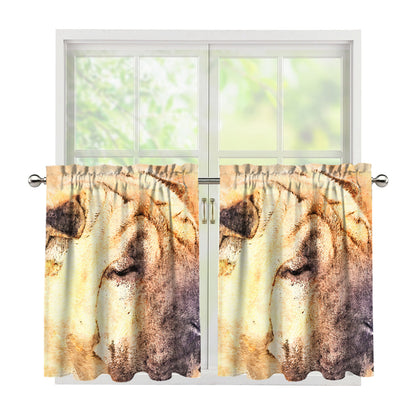 Shar Pei Portrait Print Tier Curtains
