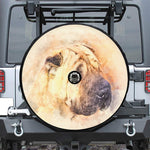 Shar Pei Portrait Print Tire Cover With Camera Hole
