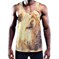 Shar Pei Portrait Print Men's Workout Tank Top