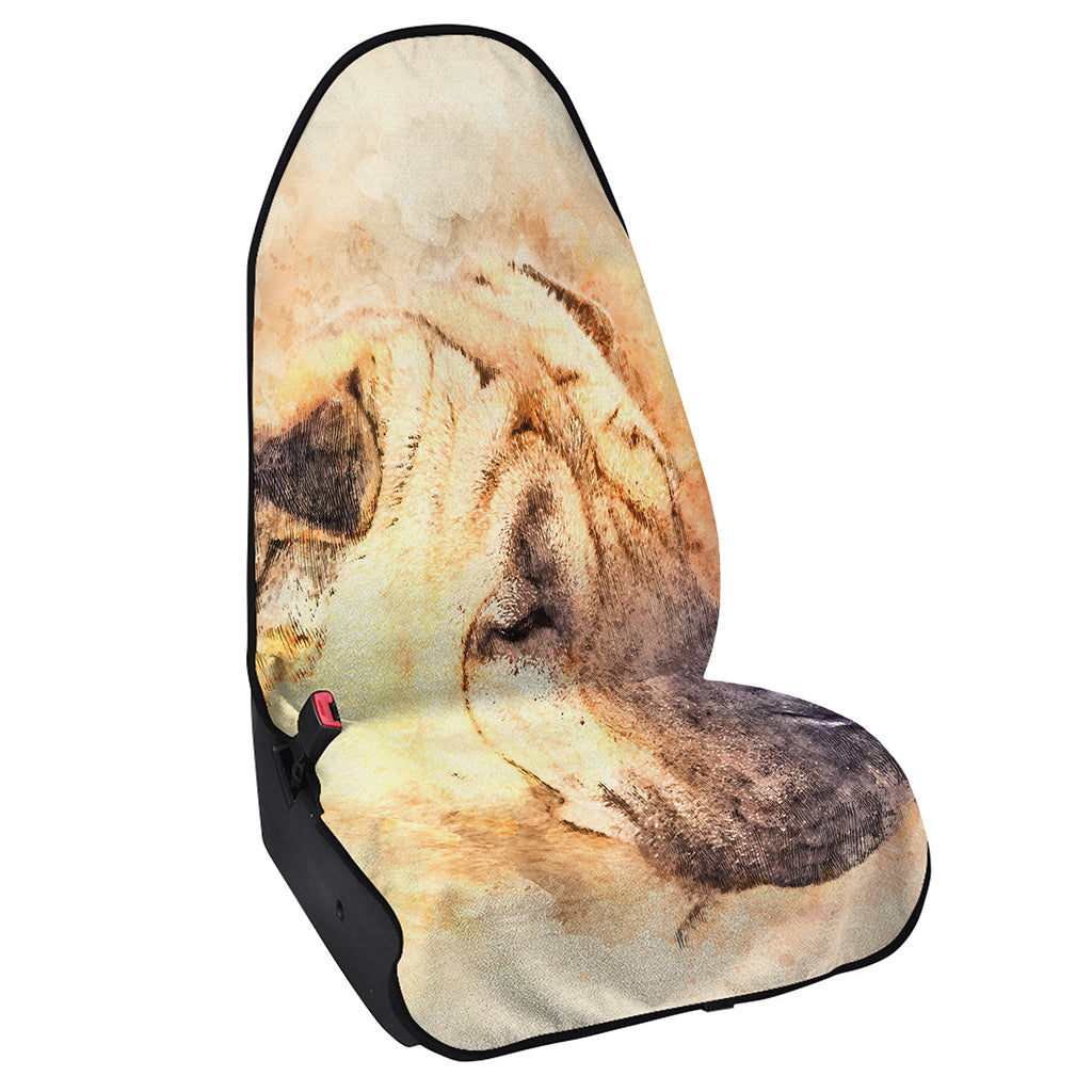 Shar Pei Portrait Print Waterproof Car Seat Cover