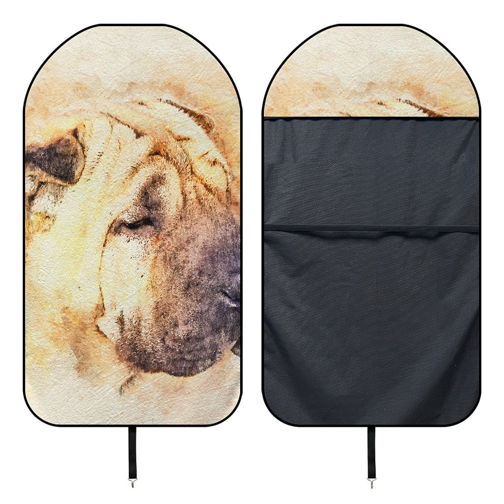 Shar Pei Portrait Print Waterproof Car Seat Cover
