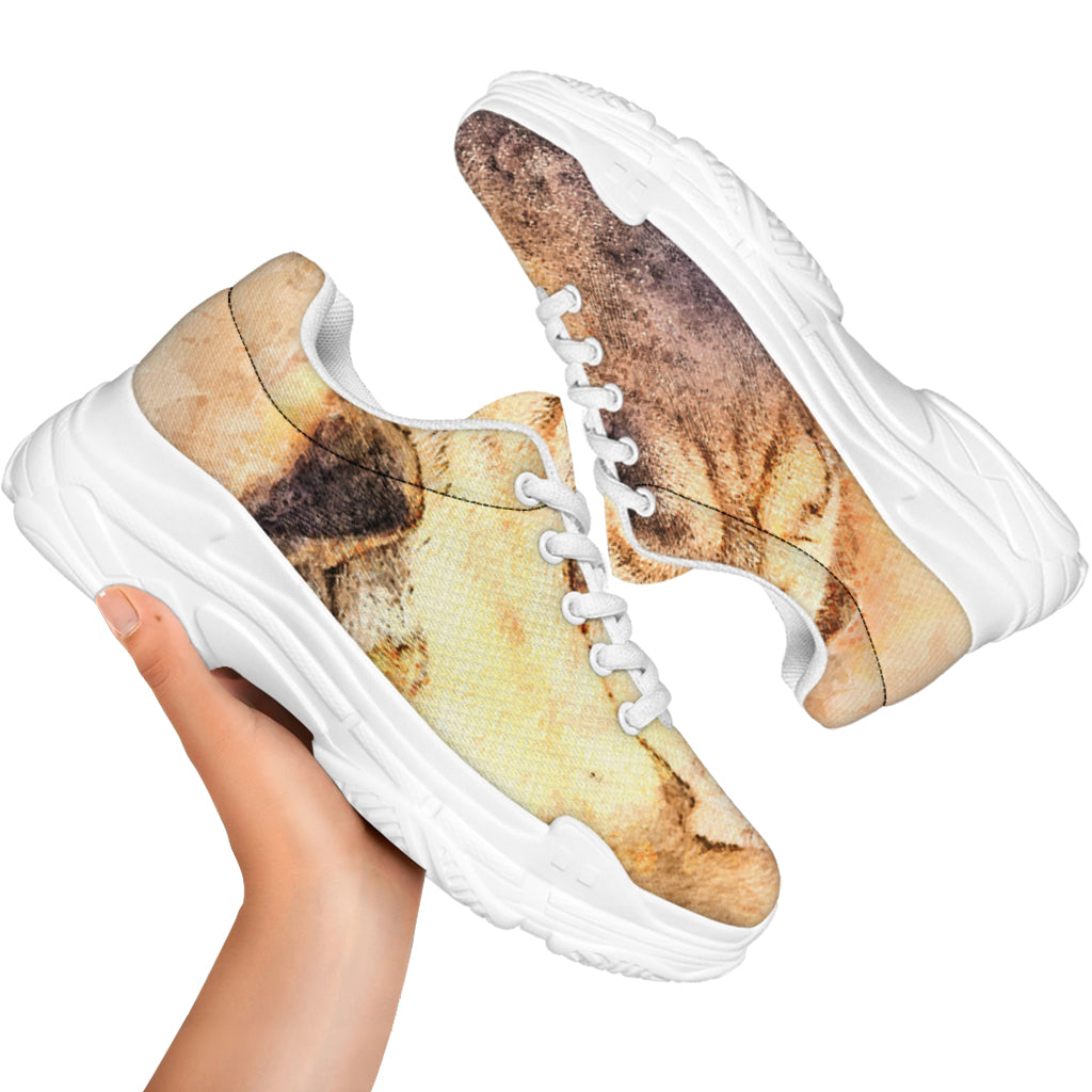 Shar Pei Portrait Print White Chunky Shoes