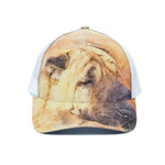 Shar Pei Portrait Print White Mesh Trucker Cap