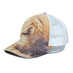 Shar Pei Portrait Print White Mesh Trucker Cap