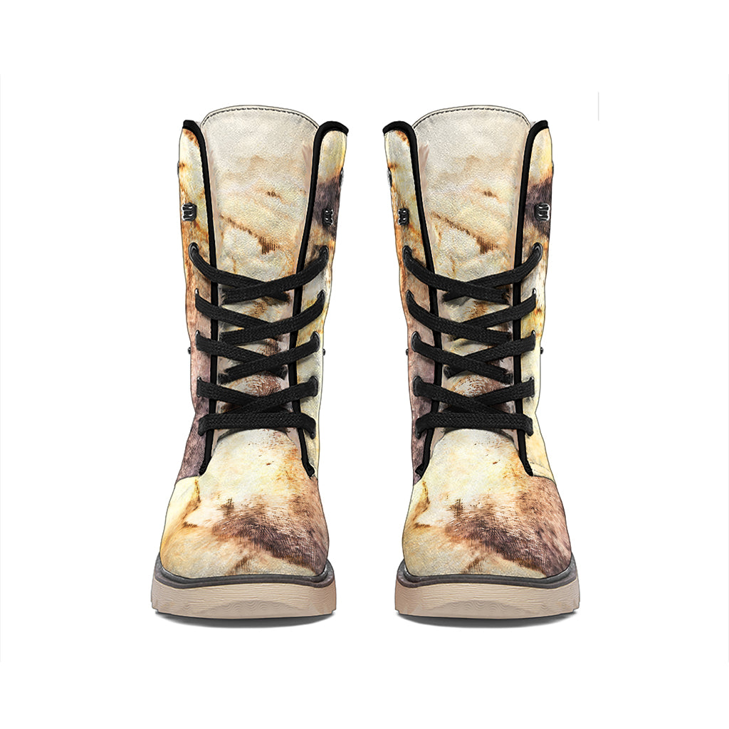 Shar Pei Portrait Print Winter Boots