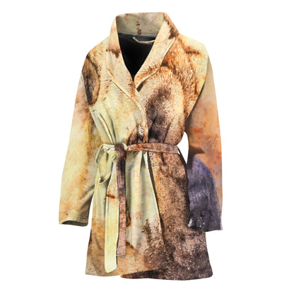 Shar Pei Portrait Print Women's Bathrobe