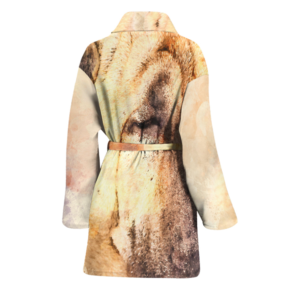 Shar Pei Portrait Print Women's Bathrobe