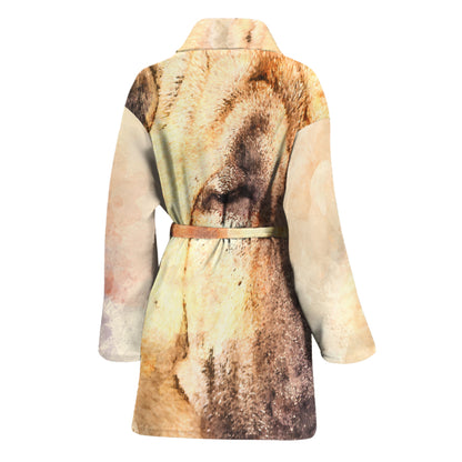 Shar Pei Portrait Print Women's Bathrobe