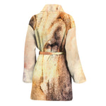 Shar Pei Portrait Print Women's Bathrobe