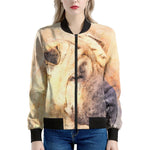 Shar Pei Portrait Print Women's Bomber Jacket