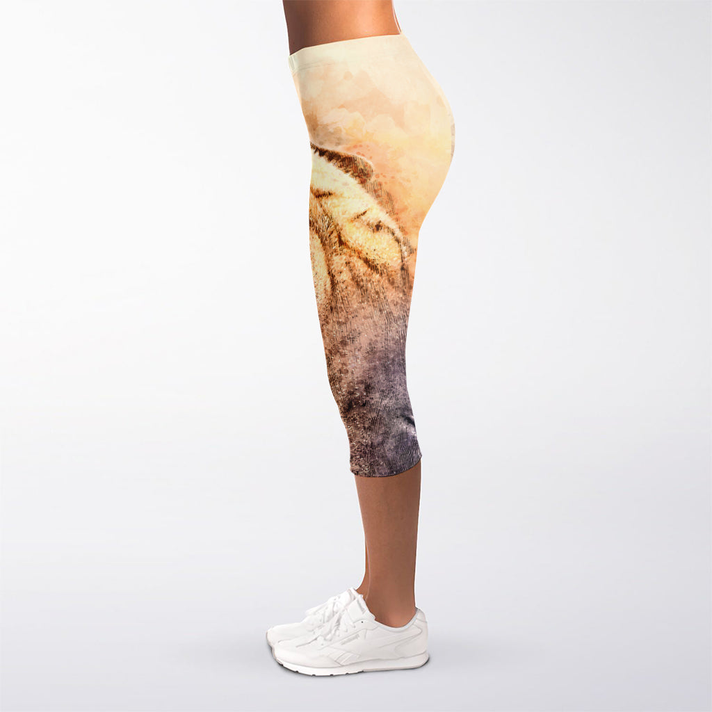 Shar Pei Portrait Print Women's Capri Leggings