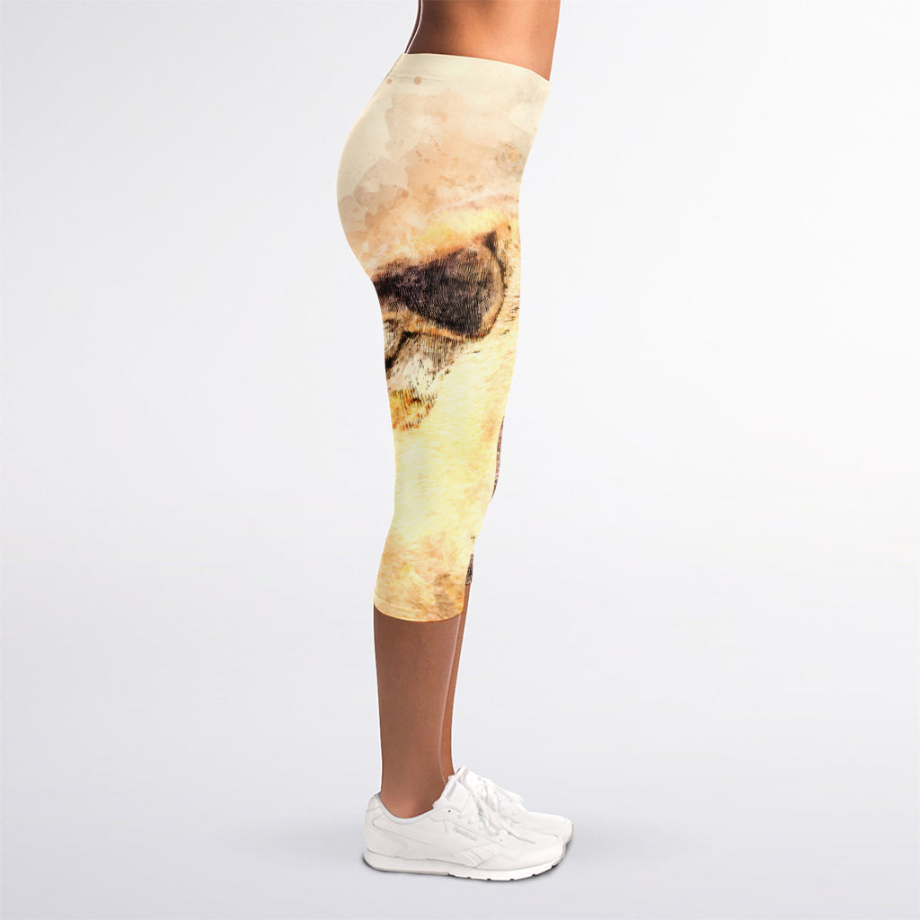 Shar Pei Portrait Print Women's Capri Leggings