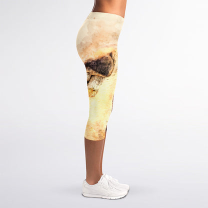 Shar Pei Portrait Print Women's Capri Leggings