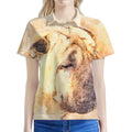 Shar Pei Portrait Print Women's Polo Shirt