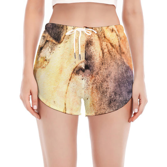 Shar Pei Portrait Print Women's Split Running Shorts